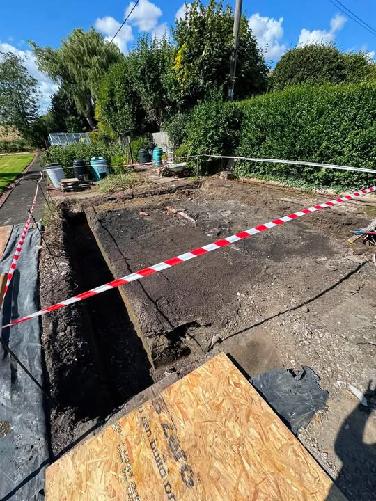 Cleared garage site after timber and demolition waste removal in Ponteland
